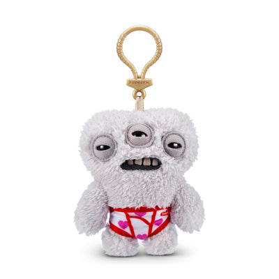 Fuggler funny ugly monster key ring, annoyed alien grey