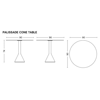 HAY Palissade cone table Ø90 & Elementaire chair Outdoor Cafe set