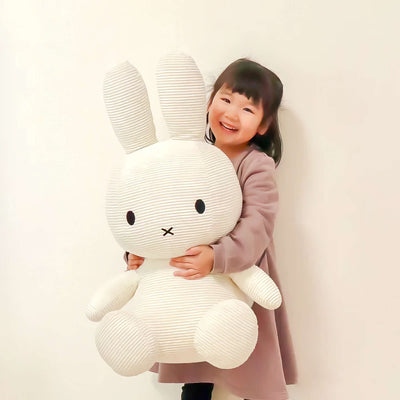 Miffy Plush soft toy 70cm, Corduroy white
