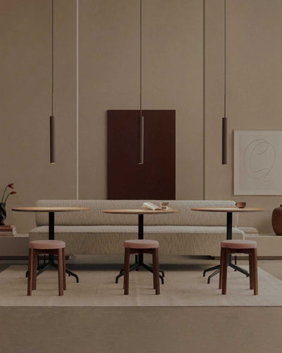 Audo Copenhagen Passage Stool Walnut Base Upholstered Seat