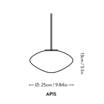 &Tradition Mist AP15 pendant lamp, matt white/opal Glass