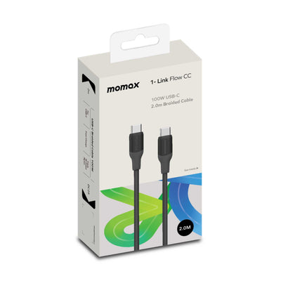 Momax 1-Link Flow CC 100W USB-C Braided Cable (2m), Black