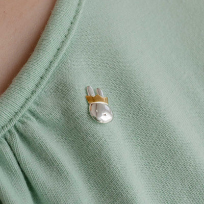 Queen Miffy Silver & Gold Pin Brooch