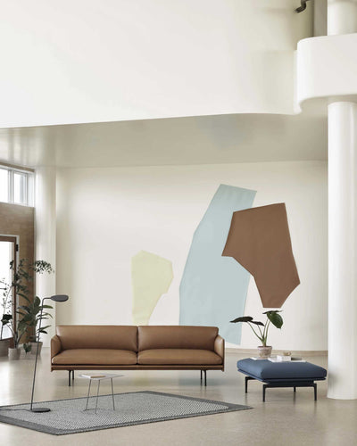 Muuto Outline 3-Seater sofa, cognac leather/black