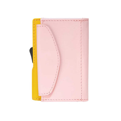 C-Secure Leather RFID wallet with coin case, blush