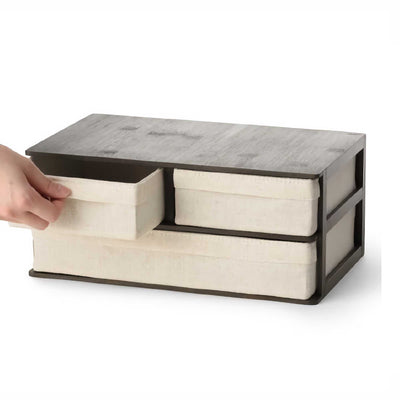 Gudee Ree desktop organizer 3-drawers, brown