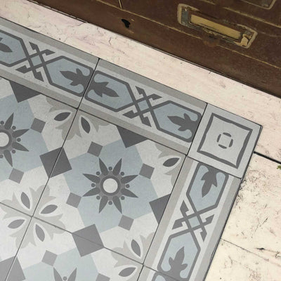 Beija Flor Amsterdam Light Blue Concrete vinyl rug (120x50cm)