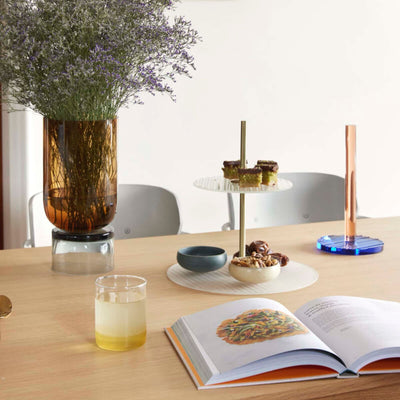 Hubsch Ripple etagere, frosted/brass