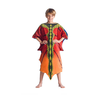 Kanguru Dragon Wearable Plaid Blanket for Kids, red