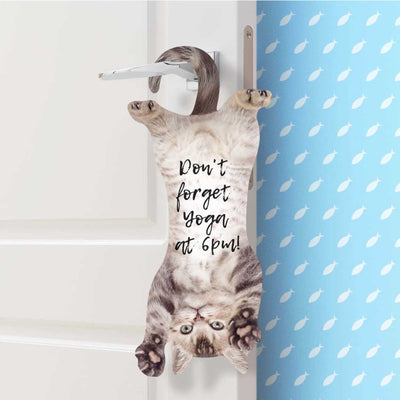 Mustard Cat Hanging Note Holder