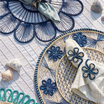 Coro Cora Flora placemat, blue