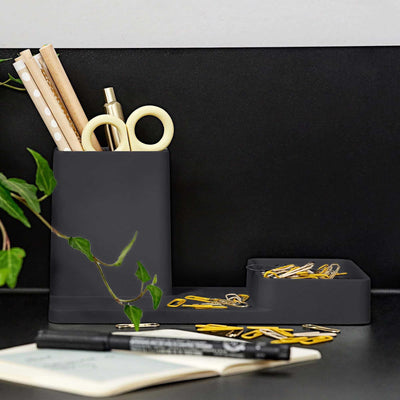 Zone Denmark Lacquered Concrete pen holder, black