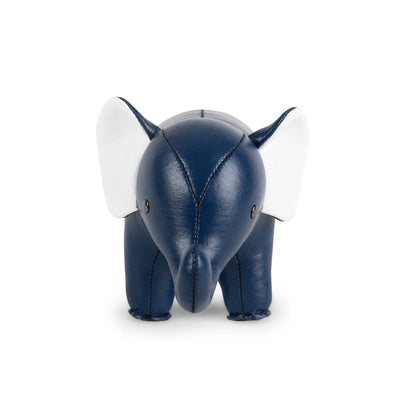 Zuny Paperweight Elephant , Midnight Blue/White