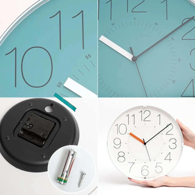 Lemnos CARA wall clock, white/blue