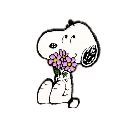 Peanuts x Magpie Snoopy enamel pin, flowers