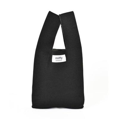 Miffy Face knit tote bag, black