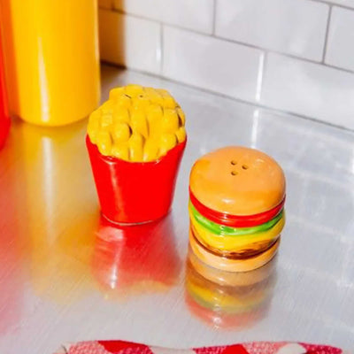 DOIY Fast Food Burger & Fries Salt and Pepper Shakers