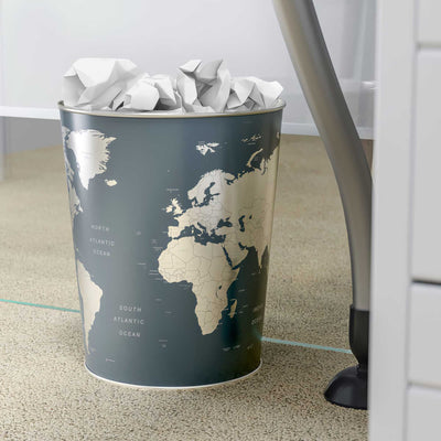 Balvi Globe Tin Wastebasket