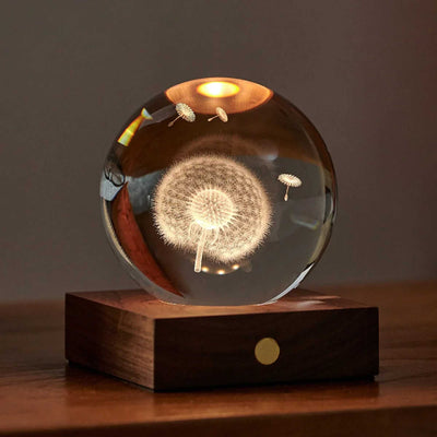 Gingko Amber crystal light, dandelion