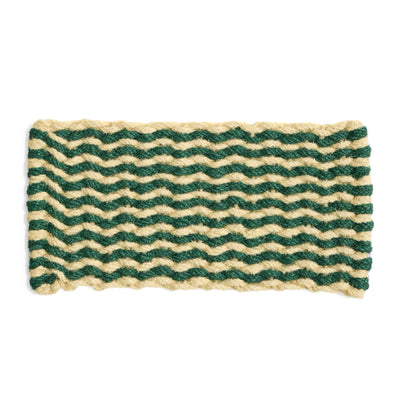 Hay Coco doormat, stripe wave dark green/white