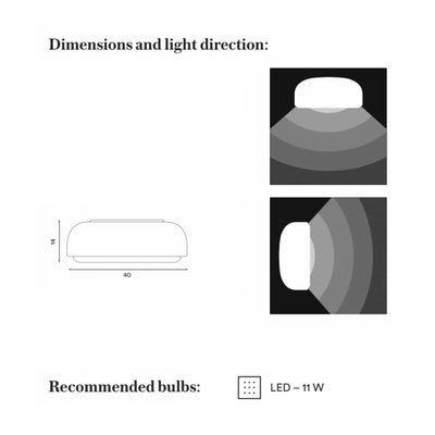 Northern Over Me ceiling/wall lamp Ø40, White