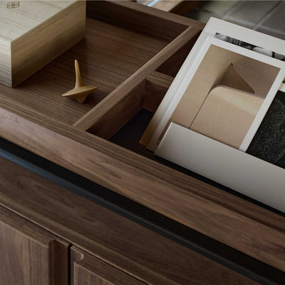 String Pira G2 wall-mounted floor shelf 90+70, black/walnut