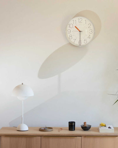 Lemnos CARA wall clock, white/orange