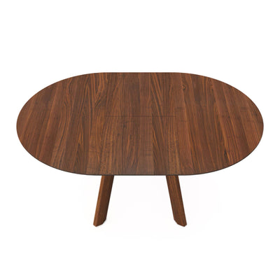 Rhombi Butterfly Ø100 extendable table, walnut