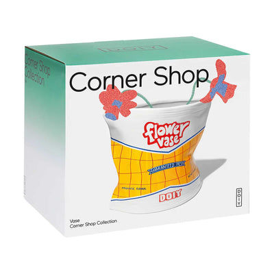 DOIY Corner Shop vase, chips bag