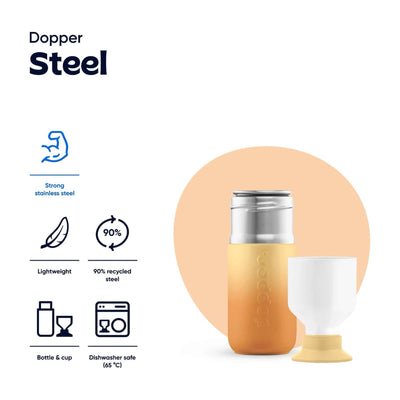 Dopper Steel bottle 350ml, sunrise yellow