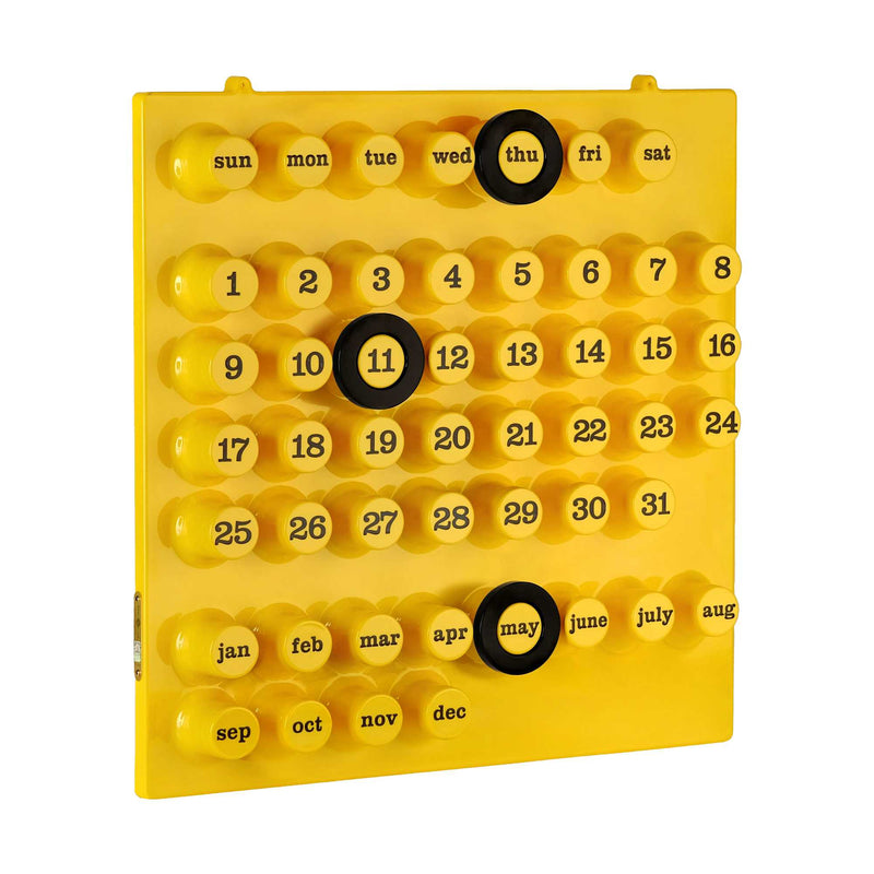 Ring-A-Date perpetual calendar, yellow