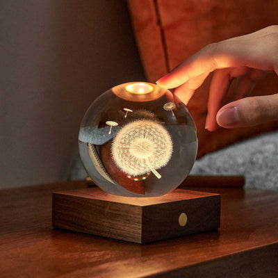 Gingko Amber crystal light, dandelion