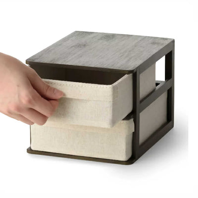 Gudee Ree desktop organizer 2-drawers, brown