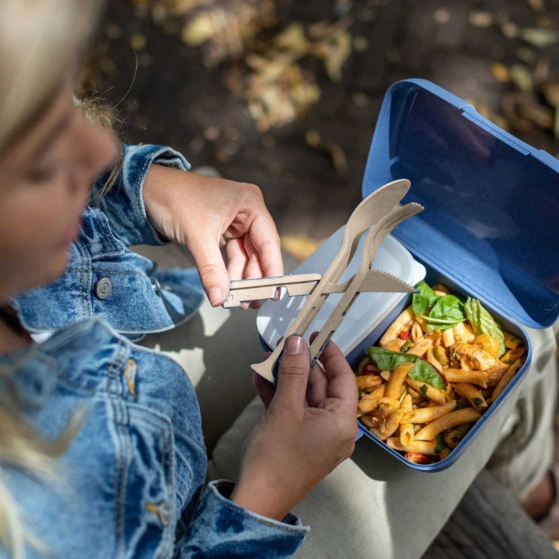 Koziol Klikk Pocket 3-piece cutlery set, sand