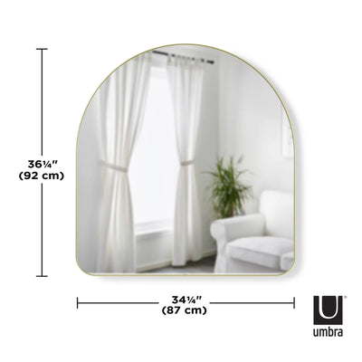 Umbra Hubba arched wall mirror, brass