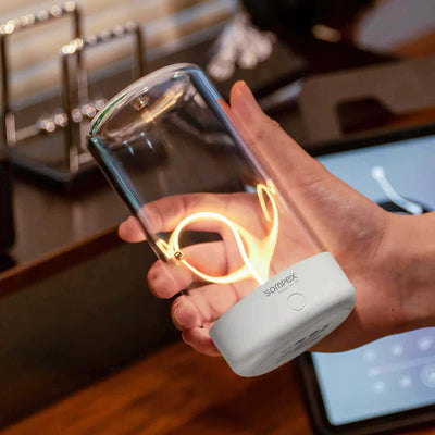 Sompex Pulse rechargeable lamp, peach