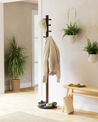 Umbra Pillar coat rack, Walnut/Black