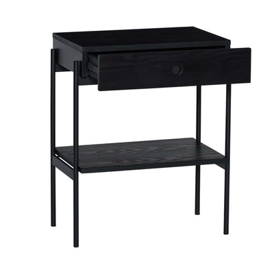 Hubsch Noir bedside table, black