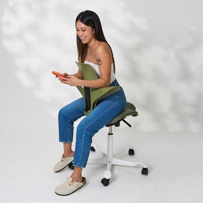 Hag Capisco Puls 8020 fabric, arda moss/white