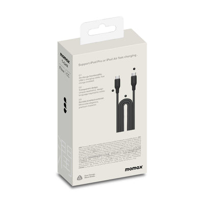 Momax 1-Link Flow CC 100W USB-C Braided Cable (2m), Black