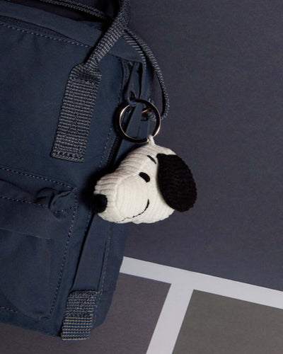 Peanuts Snoopy Head Corduroy keychain, cream