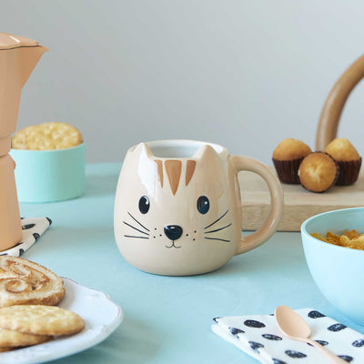 Balvi ceramic mug, brown kitty