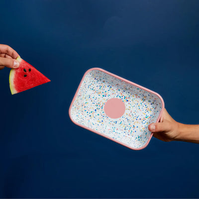 Kapka Enamel Wonder Wheel Big Meze Plate, Pink