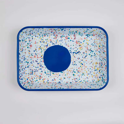 Kapka Enamel Wonder Wheel Blue Serving Tray, Blue