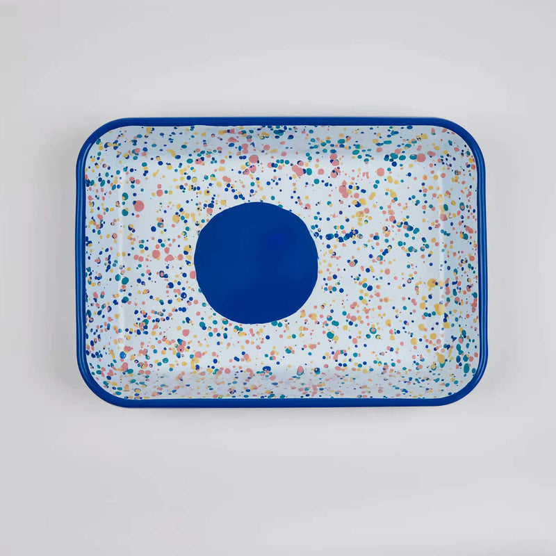 Kapka Enamel Wonder Wheel Blue Serving Tray, Blue