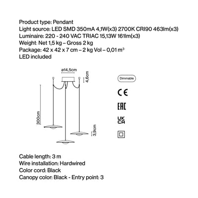 Marset Ginger 20x3 pendant lamp