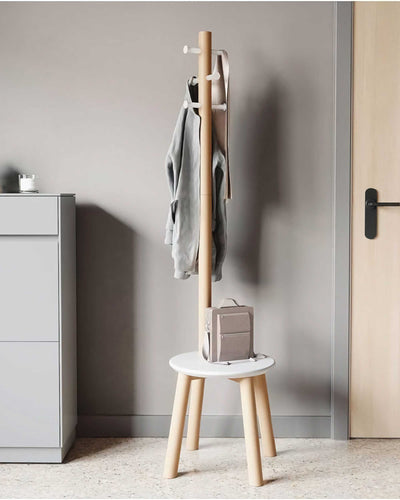 Umbra Pillar stool & coatrack, white