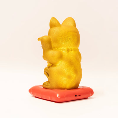 refurbished | 4D Master Fortune Cat touch lamp(25cm), gold glitter
