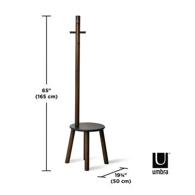Umbra Pillar stool & coatrack, walnut