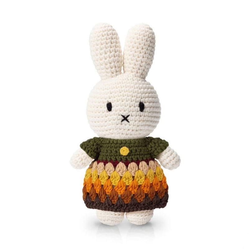 Just Dutch Miffy crochet, natural rainbow dress